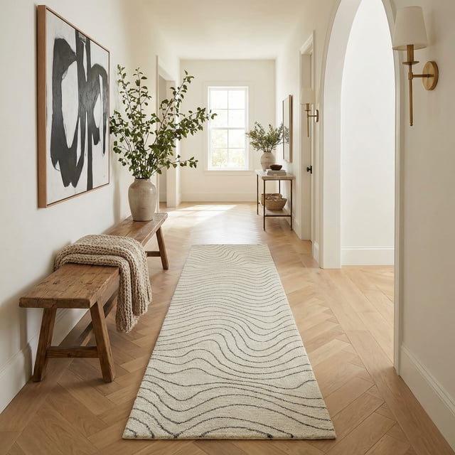 Rug Branch Casa Abstract Indoor Area Rug, Beige Cream, Modern - Living Room, Bedroom, Dining Room, and Kitchen