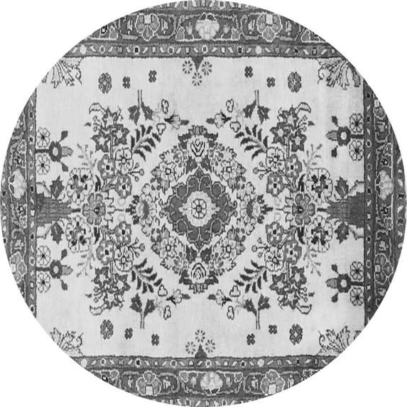 Ahgly Company Indoor Round Medallion Gray Traditional Area Rugs, 6' Round