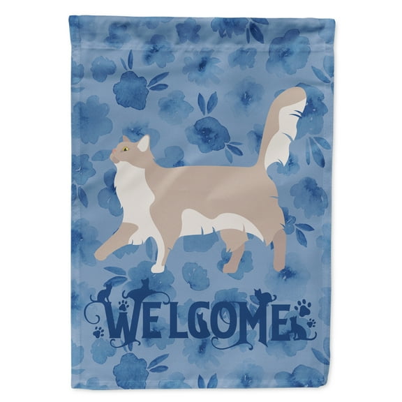 Carolines Treasures CK4846GF Chantilly Tiffany Cat Welcome Flag Garden Size Small multicolor