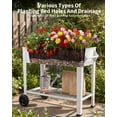 thumbnail image 7 of 39 Inch Outdoor Raised Garden Bed with Wheels and Shelf, Lockable Rolling Steel Planter Box, 400 lbs Capacity for Patio, Balcony, Backyard,White, 7 of 7
