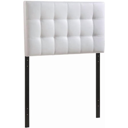 Roseberry Kids Modern Vinyl Twin Tufted Panel Headboard in White