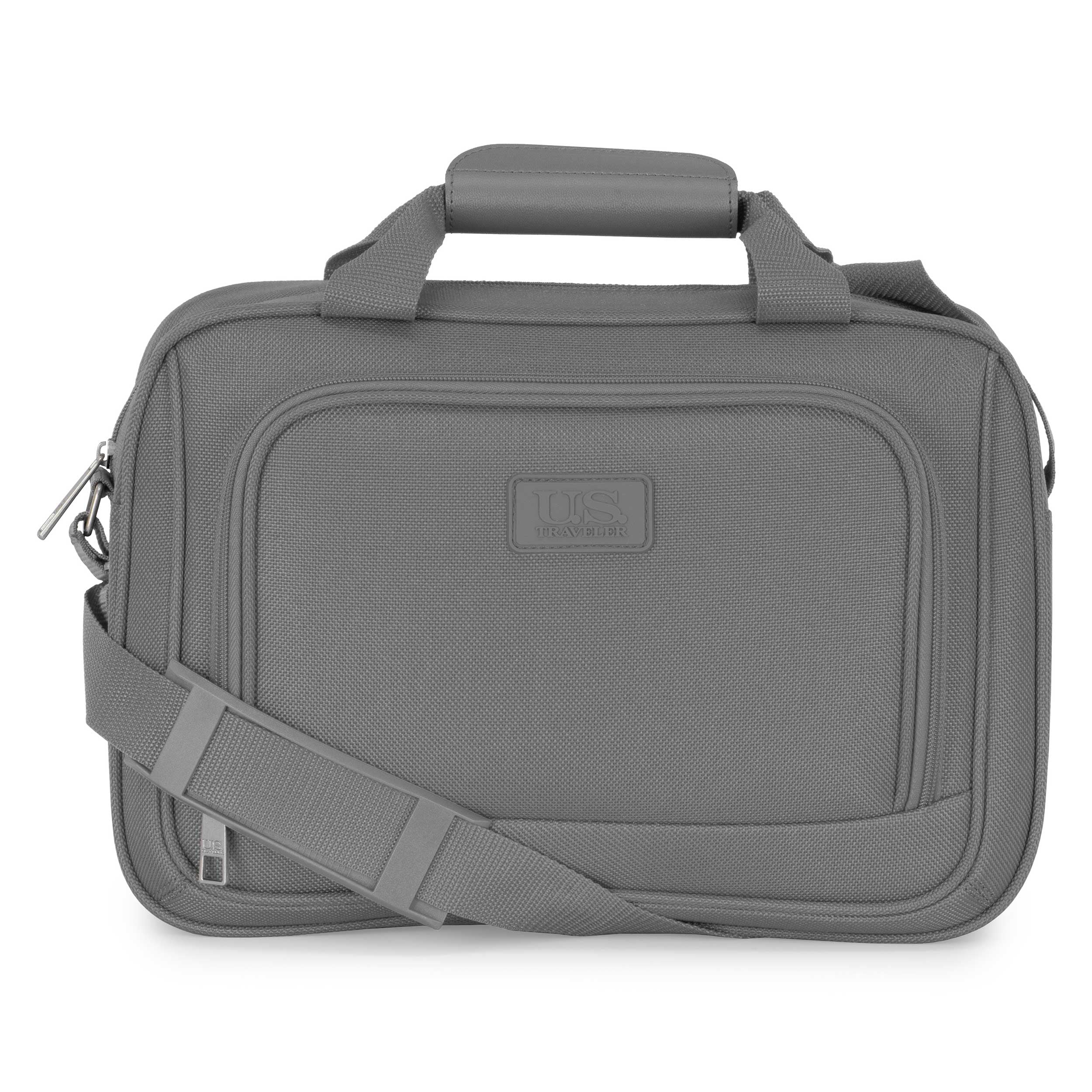 U.S. Traveler Rio 2-Piece Expandable Softside Carry-on Luggage Set - Spinner Wheels, TSA-Approved, Tote Bag, Lightweight Travel Suitcase, Gray (22/14)