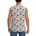 thumbnail image 4 of Lsque Pirate Skull And Anchor Print Men's Cotton Blend Sleeveless Muscle Shirts (S-3XL)- Moisture Wicking, Odor Protection, UPF 30+,Medium, 4 of 8