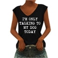 thumbnail image 2 of Azrian Womens Tops,Women's Fashion Casual Printing V-Neck Sleeveless T Shirt Pullover Tops, 2 of 5