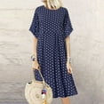 thumbnail image 2 of Womens Spring Dresses Sevevn Women 2025 Summer Crewneck Ruffle Sleeve Midi Dress Casual Polka Dot Boho Long Dress Beach Sundress Modest Dresses For Women, 2 of 6