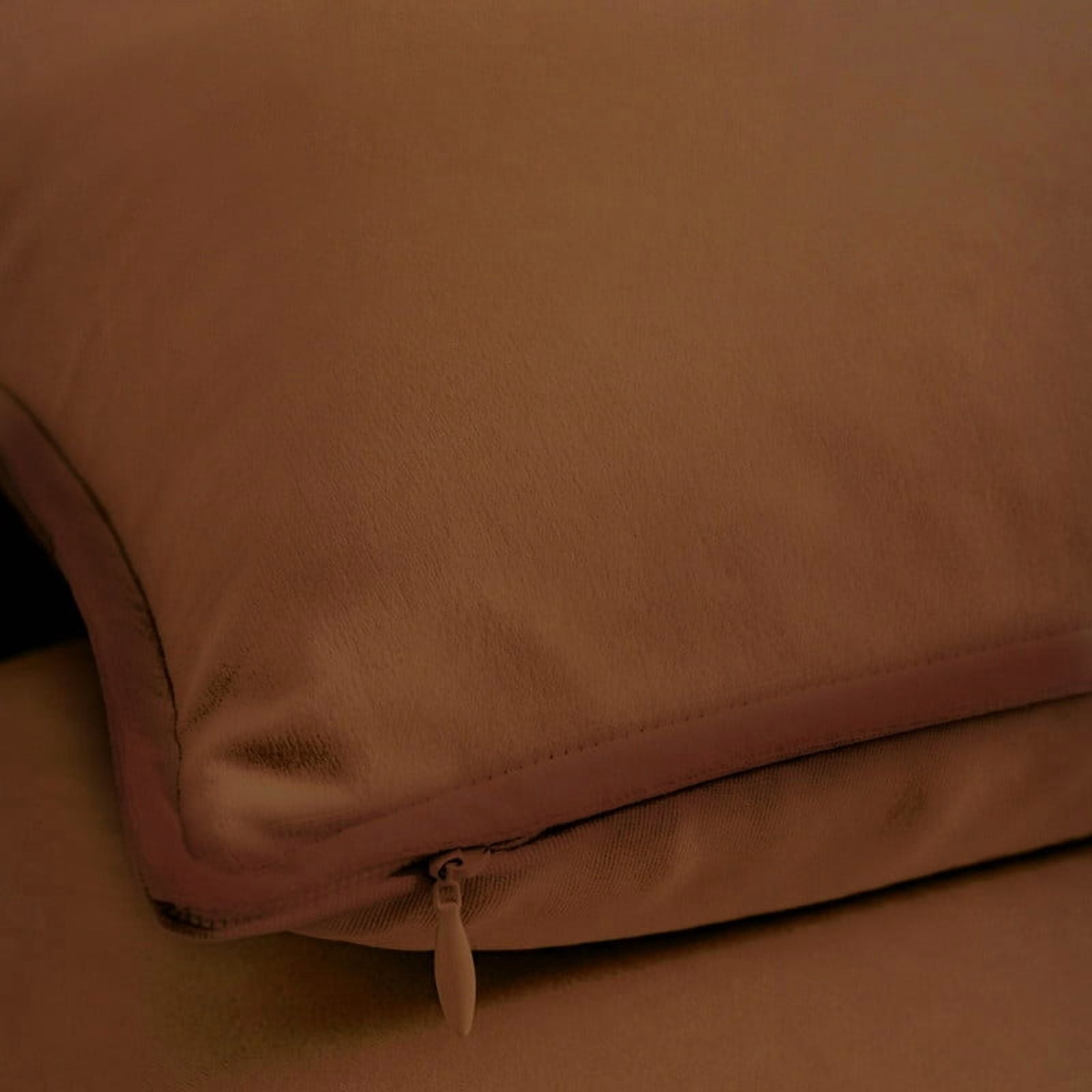 A1HC Set of 2 Luxurious Soft Velvet Throw Pillow Covers Only, 22"x22", Burnt Caramel, Decorative Cushion Covers with Hidden YKK Zipper for Sofa or Bed