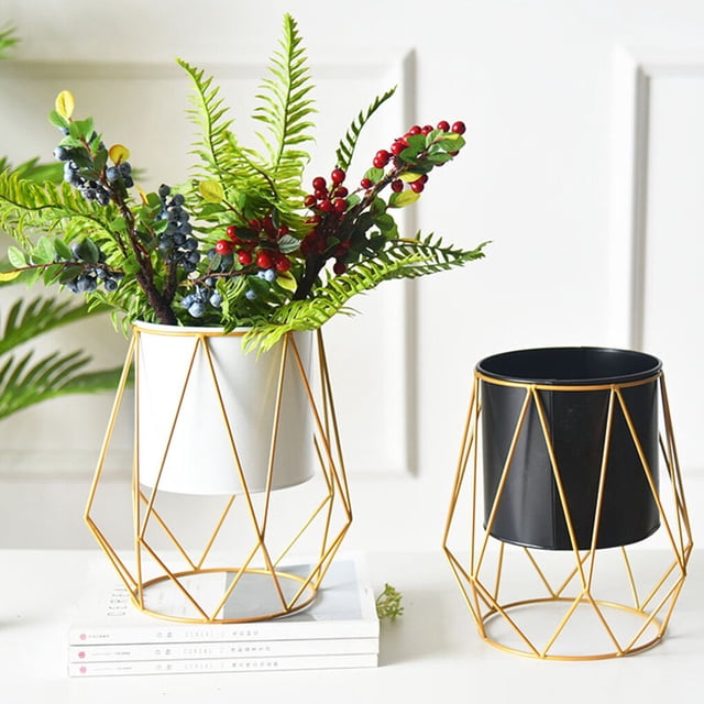 Nordic Style Planter Succulent Plant Frame For Home Geometric Flower Pot Display Holder Stand Metal Desktop For Home Business Geometric Black