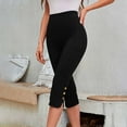 thumbnail image 4 of Xdegoge Xdegoge Soft Leggings for Women High Waisted Capris Stretchy Leggings Solid Color Slim Fitting Yoga Gym Pant Workout Sports Running Leggings XL Black Leggings Para Mujer, 4 of 7