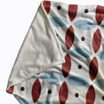 thumbnail image 2 of Simply Daisy Geometric Fleece Throw Blanket, Ligonberry Red, Oversized Throw, 2 of 4