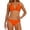 Orange, variant on VEKDONE Sexy Bikinis for Women Triangle Ruched Bikini Set Two Piece Swimsuit Halter Sliding Rings Bathing Suit Summer Beach Swimwear Dark Blue M