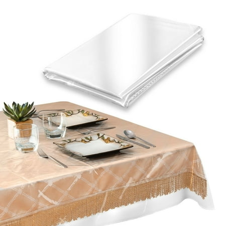 

HEAVY DUTY VINYL TABLECLOTH SPILL DAMAGE PROTECTOR EASY CARE - CLEAR - ALL SIZES
