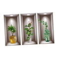 thumbnail image 4 of 3 piezas de pegatinas de pared con plantas en maceta, decoración de pared, autoadhesivas, impermeables y versátiles. 40 cm x 20 cm, 4 of 9
