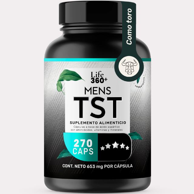 Suplemento Alimenticio LIFE 360+ Mens TST Elite Fenogreco, Maca, Ácido Aspártico, Arginina, Creatina, Zinc y D3 270 Cápsulas LIFE 360+ Mens Tst Elite