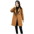 thumbnail image 2 of Munlar Women Fleece Jacket- Work Solid Vintage Winter Office Long Sleeve Button Woolen Women'S Coats Clearance, 2 of 8