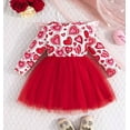 thumbnail image 4 of TOOYOU Flower Girl Dress Toddler Valentines Heart Print Dress Tutu Princess Dresses Sundress For Casual Holiday Red Size 6-9 Months, 4 of 8