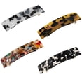thumbnail image 1 of Barrettes Françaises Rectangulaires Décoratives 4 Pcs Pinces à Cheveux Automatiques, 1 of 10
