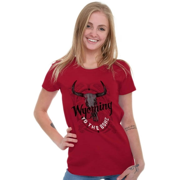 Wyoming To The Bone Country Western Womens Slim Fit Graphic Tee Brisco Brands S