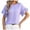 Purple, variant on Fesfesfes Womens T Shirts Women's Fashionable Round Neck Lace Short Sleeved Casual Solid Color T-shirt Top Womens Tops Dressy Casual L(US:8)