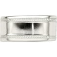 thumbnail image 6 of Sterling Silver 9.5mm Designed Edge Band (Size 7) Made In India qdeb095-7, 6 of 6