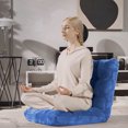 thumbnail image 3 of Costway Adjustable 14-Position Floor Chair Folding Lazy Gaming Sofa Chair Cushioned New Blue, 3 of 10