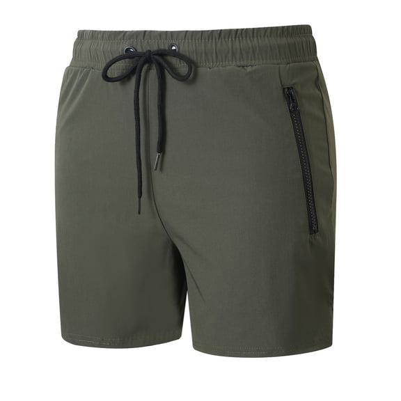 Dolkfu Men's Shorts Drawstring Basketball Athletic Shorts Elastic Waist Zipper Pocket Gym 7 Inch Inseam Shorts Men L