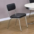 thumbnail image 2 of Retro Upholstered Dining Side Chair Black (Set of 2), 2 of 14