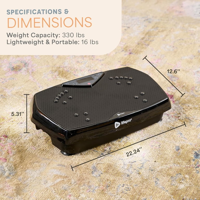 Lifepro HexaPlate Vibration Plate Exercise Machine with Magnetic Acupoints  – Full Body Vibrating Platform for Weight Loss, Recovery & Toning – Quiet  Vibration Plate Machine for Home Fitness - Black