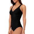 thumbnail image 2 of Csndyce Women's One Piece Swimsuits Sexy Criss Cross-Back V Neck Tummy Control Swimwear Female, 2 of 8