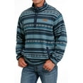 thumbnail image 4 of Cinch Men's Blue Striped Polar Fleece Pullover MWK1514021, 4 of 4