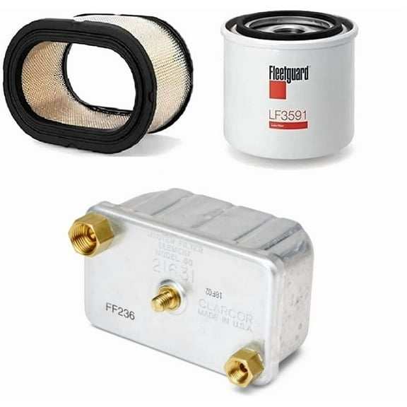 Filters Kit (AF27906, LF3591, FF236) for Cummins Onan Quiet Diesel 6000 7500 8000 Auxiliary Power Unit Generator. Replaces Cummins Onan (1402897, 1220833, 1492513)