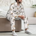 thumbnail image 7 of Naloa Bulldog Face Men’s Pajamas Set - Long Sleeve Button Down Sleep Shirt and Pajama Bottoms Sleepwear Set-X-Large, 7 of 7