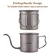 thumbnail image 4 of 400ml Pour Over Kettle Gooseneck Coffee Kettle Ti Folding Handle Water Kettle with Lid and Coffee Filter, 4 of 5
