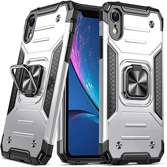 Anqrp Design for iPhone XR Case, Military Grade Shockproof Protective Phone Case 360° Free Rotatable Metal Kickstand