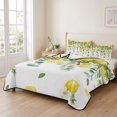 thumbnail image 2 of Full Quilt Set 78''x90'', Lemon Eucalyptus Lightweight Bedspread Coverlet Set with 2 Pillow Shams, Farm Flower Fruit Country Boho Summer Breathable All Season Quilt Bedding for Bedroom/Guest Room, 2 of 9