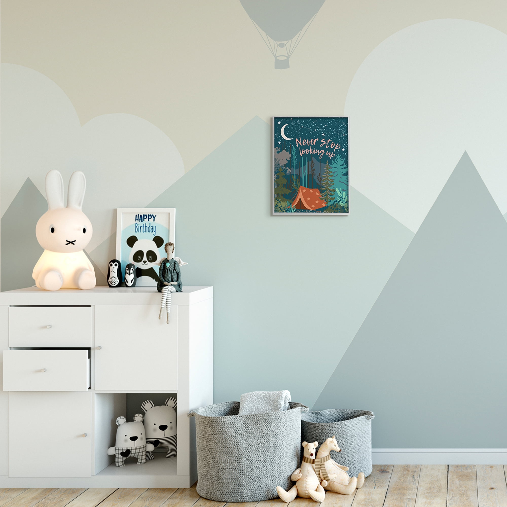 Stupell Industries Never Stop Looking Up Phrase Night Sky Camping,11 x 14,Designed by Jennifer Ellory