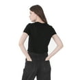 thumbnail image 4 of BELLA + CANVAS Women’s Flowy Crop Tee, Short Sleeve Crewneck T-Shirt, Black, 2XL, 4 of 4