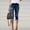 Blue, variant on Women's Jeans Casual Fashionable Perforated Elastic Denim Capris Blue