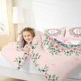 thumbnail image 4 of jejeloiu pink Monogrammed R Bedding Comforter Set,Cartoon Floral Twin Comforter Sets,Retro Rustic Plant Bedding Set For Girl Teens,Ultra Soft Bedroom Decor Reversible,2pcs, 4 of 8