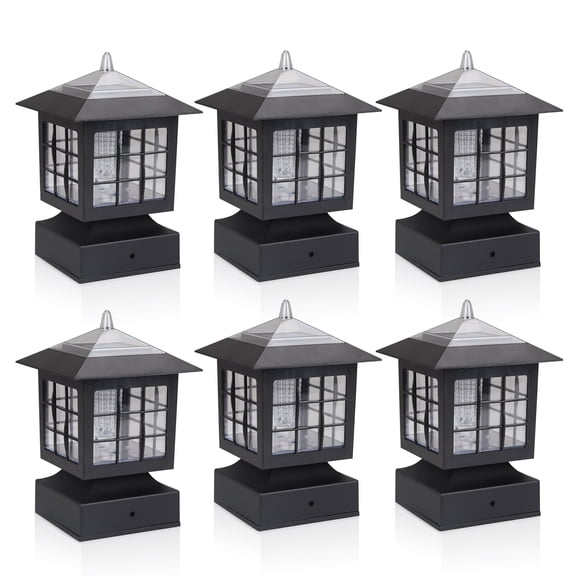 KMC KMC LIGHTING KS101X6 Solar Post Cap Lights Outdoor 6 Pack 3.7" Fitter Base