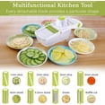 thumbnail image 3 of All in 1 Mandoline Slicer, Fruit and Vegetable Slicer, Multi Function Veg Cutter, Interchangeable Stainless Steel with Food Container, Hand Protector, Julienne Slice for Potato Tomato Onion, 3 of 5