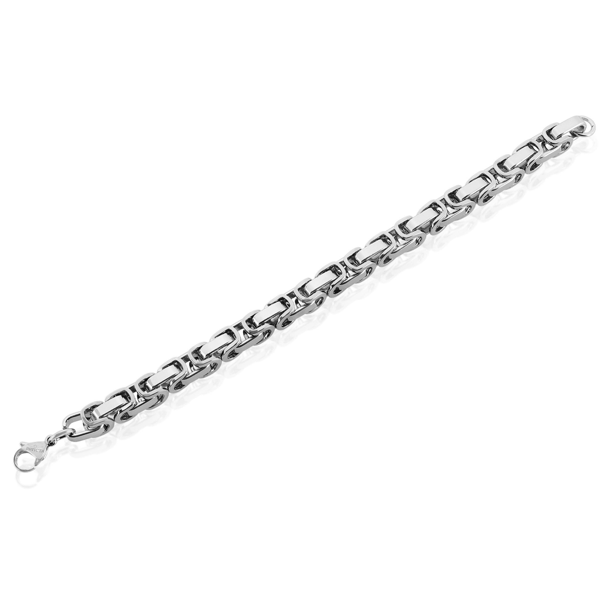 Invicta Jewelry Men's Polished Byzantine Chain Steel Bracelet (8mm) - 8.75"