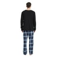 thumbnail image 4 of GLOBAL Conjunto de Pijama de Franela y Playera de Manga Larga para Hombre 100% Algodón Azul Marino a Cuadros XL, 4 of 6