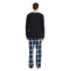 thumbnail image 4 of GLOBAL Conjunto de Pijama de Franela y Playera de Manga Larga para Hombre 100% Algodón Azul Marino a Cuadros XL, 4 of 6