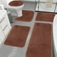thumbnail image 4 of Juego de 5 alfombrillas de baño de color liso | Terciopelo de pelo largo ultrasuave | Reverso superabsorbente y antideslizante | Lavable a máquina y de secado rápido | Alfombras y tapetes de bañ, 4 of 5