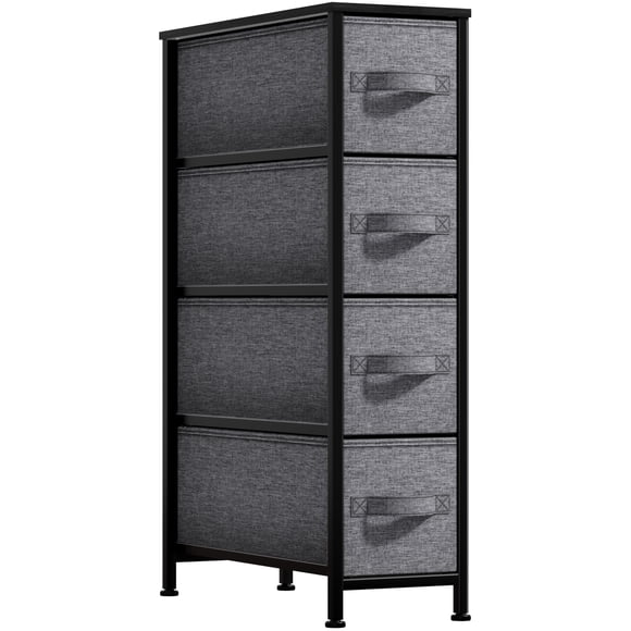 4 Drawers Chest Dresser (Narrow) Black