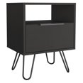 thumbnail image 5 of Nightstand 22"H, One Open Shelf, Single Door Cabient, Hairpin Legs, Black, 5 of 5