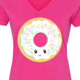 thumbnail image 4 of Inktastic White Donut Women's V-Neck T-Shirt, 4 of 5