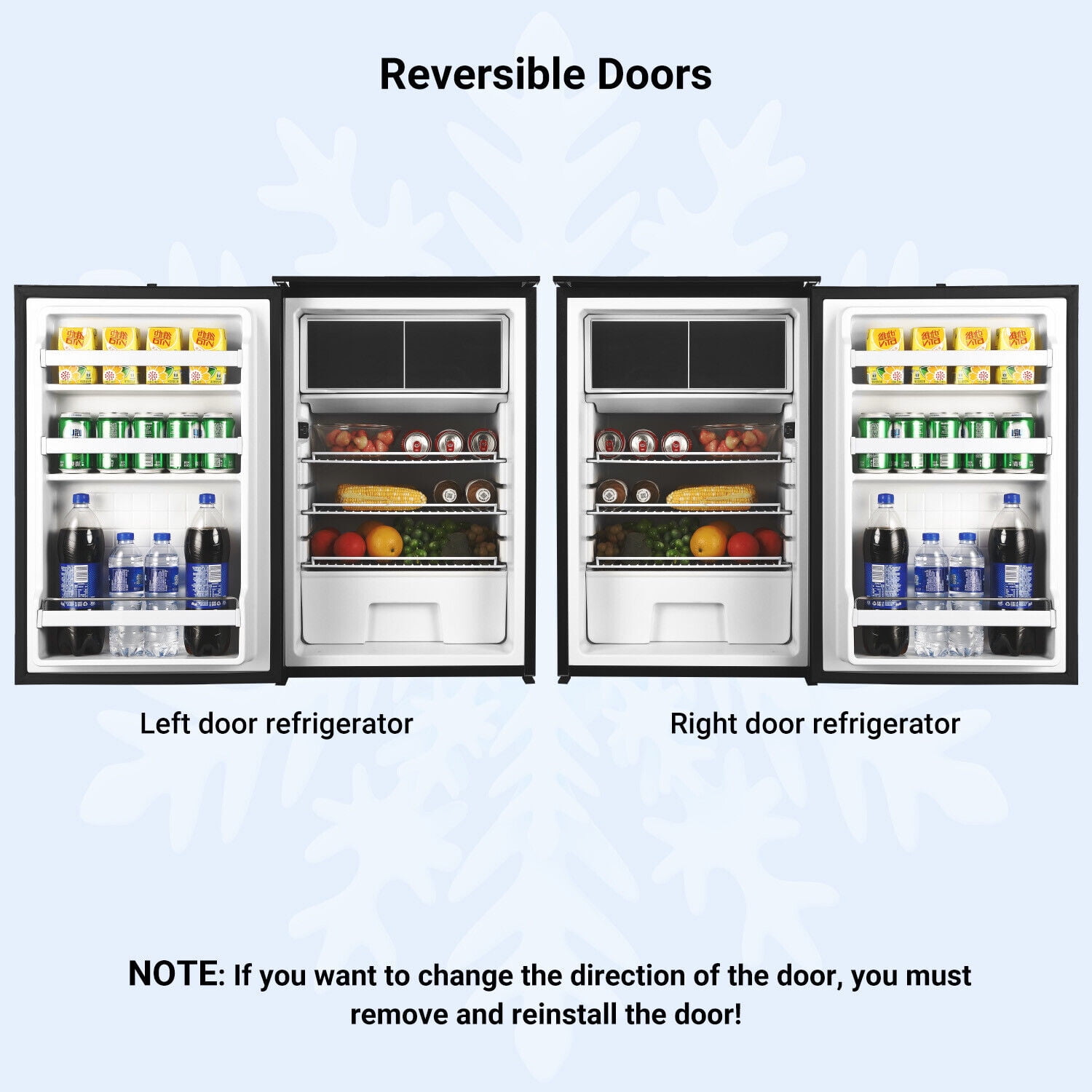 Smad 3.8 Cu ft 12/24V RV Refrigerator 110L DC Compact Portable Fridge with Freezer