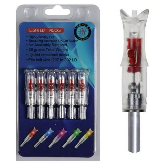 Cocobaby 6Pcs/Pack Crossbow Arrow Lighted Nocks Fits Bolts Size 297-302 I.D. 5 Color