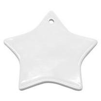 HCTSHG Porcelain Ceramic Ornaments - Blank Glazed White Ceramic Ornaments with String for Crafting DIY Personalized Christmas Home Decor Bulk